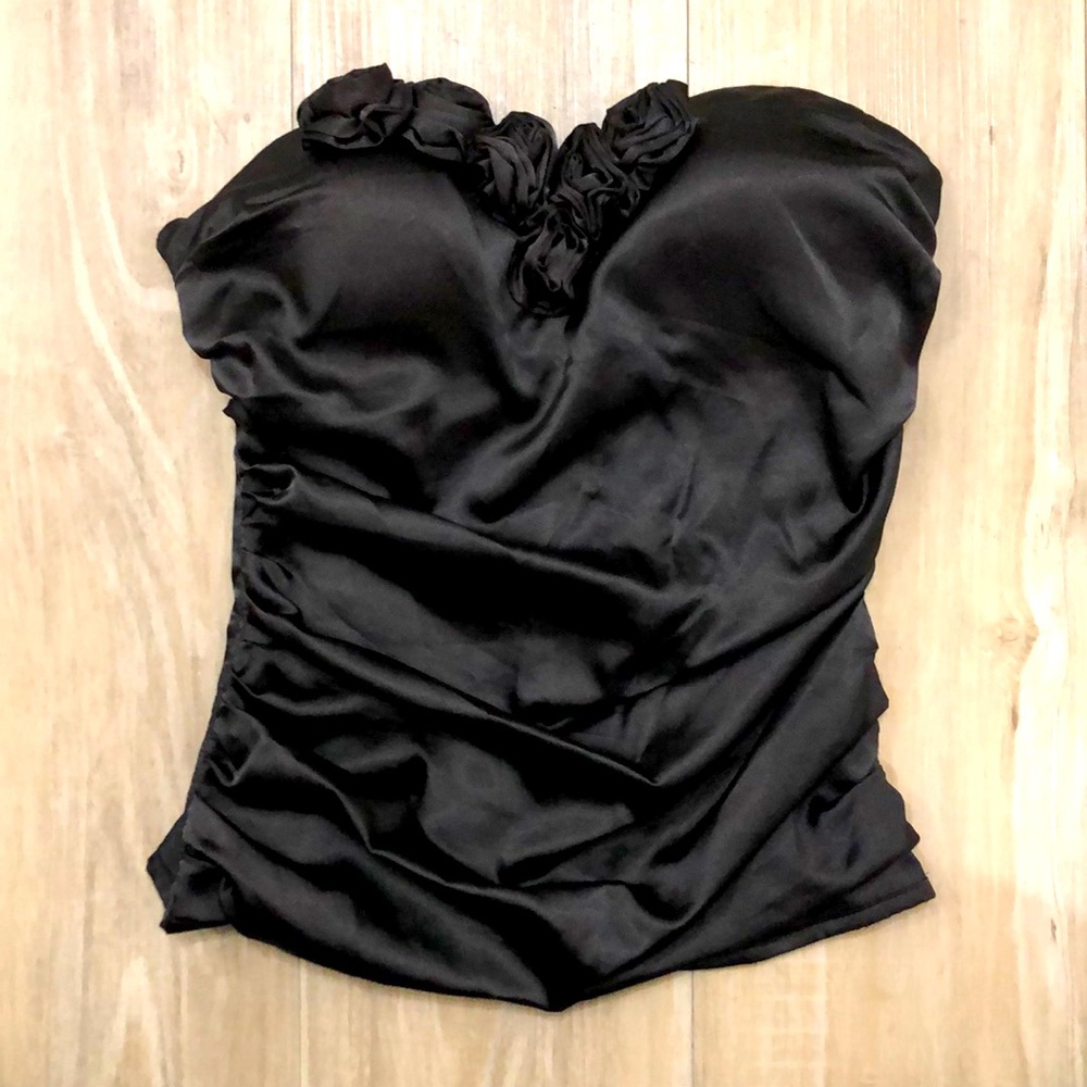 Black satin corset